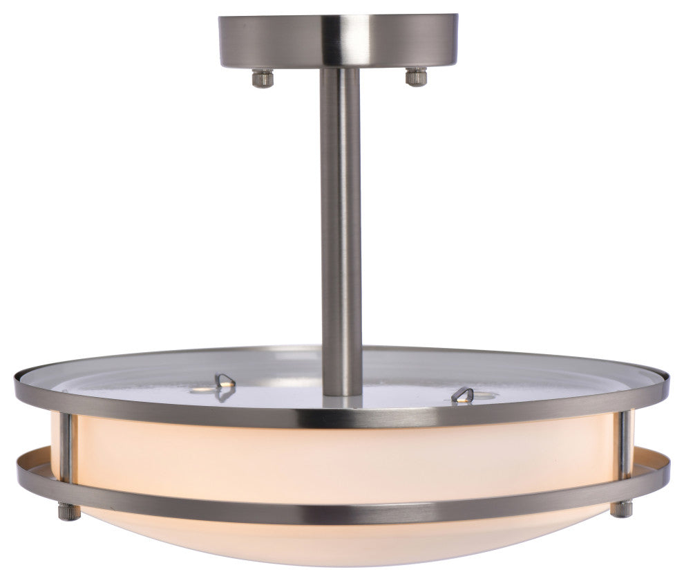 Lazzur Loire 2 Light 12" Satin Nickel Semi-Flush Mount Ceiling Light