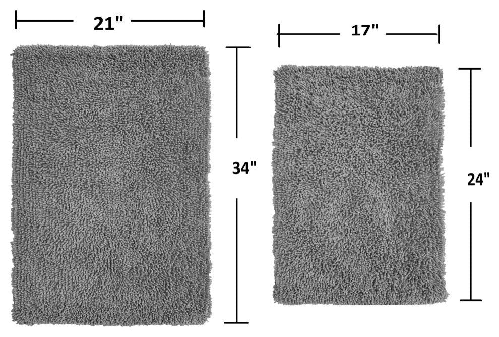 Fantasia Bath Rug Bath Rug Set, Machine Wash, 2 Piece Set, Gray