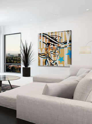 Marmont Hill, "Howdy Yall Vic" by Rick Martin Painting on Wrapped Canvas, 18x18