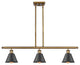 Innovations 516-3I-BB-M8-BK 3-Light Island Light, Brushed Brass