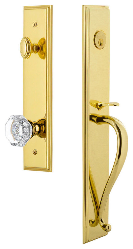 Carre' 1-Piece Dummy Handleset, S Grip and Chambord Knob, Lifetime Brass, 848948