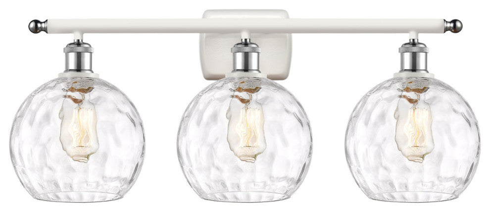 Innovations 516-3W-WPC-G1215-8-LED 3 Light Vanity Light, White, Polished Chrome