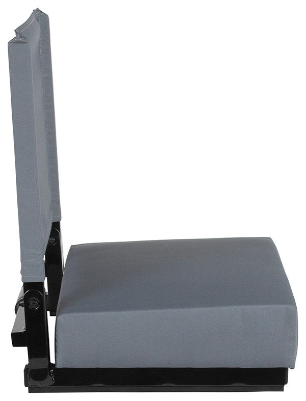 Grandstand Comfort Seats by Flash with Ultra-Padded Seat, Gray
