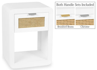 Langham Night Stand, White, Small