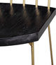 Madrid Pine Chair - Set of 2 - Matte Black with Brush Brass