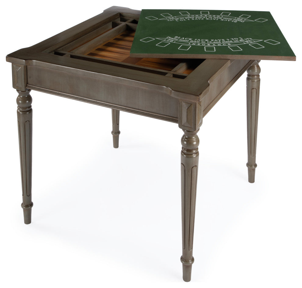 Butler Vincent Silver Satin Multi Game Table