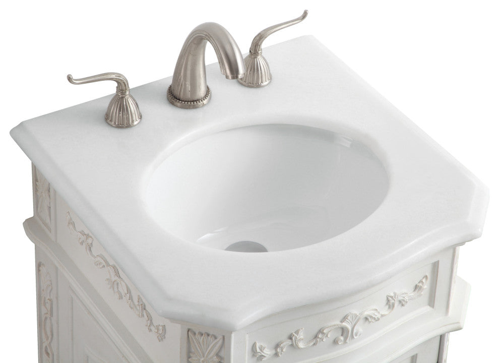 Bathroom Vanity, Antique White, 19", Single Sink