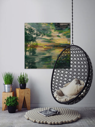 "Lakeside Trees" Fine Art Canvas Print, 24"x24"