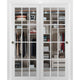 Sliding Closet Clear Glass Bypass Doors 72 x 80, Felicia 3355 Matte White, Kit