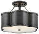 Hinkley Chance Medium Semi-Flush Mount, Blackened Brass