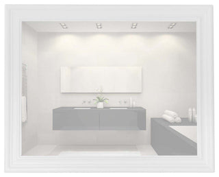 24" Wood Frame Mirror, White