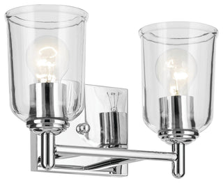 Shailene 12.5" 2-Light Vanity Light With Clear Glass, Chrome