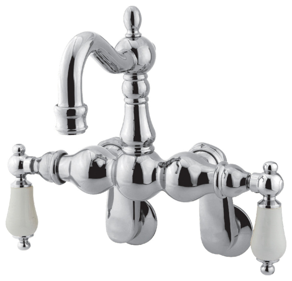 Kingston Brass Adjustable Center Wall Mount Tub Faucet, Polished Chrome