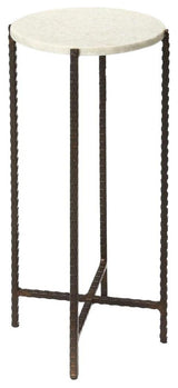 Transitional Metal Marble Nigella Side Table