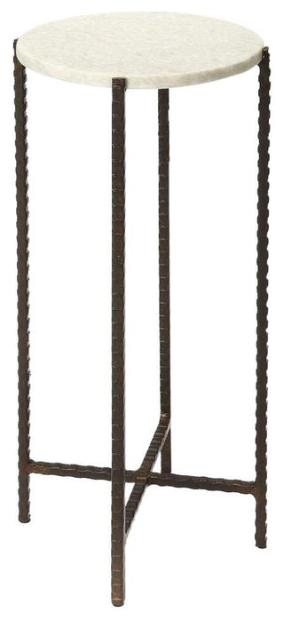 Transitional Metal Marble Nigella Side Table