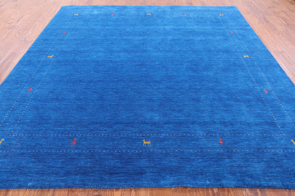 8' Square Handmade Persian Gabbeh Rug Q7022