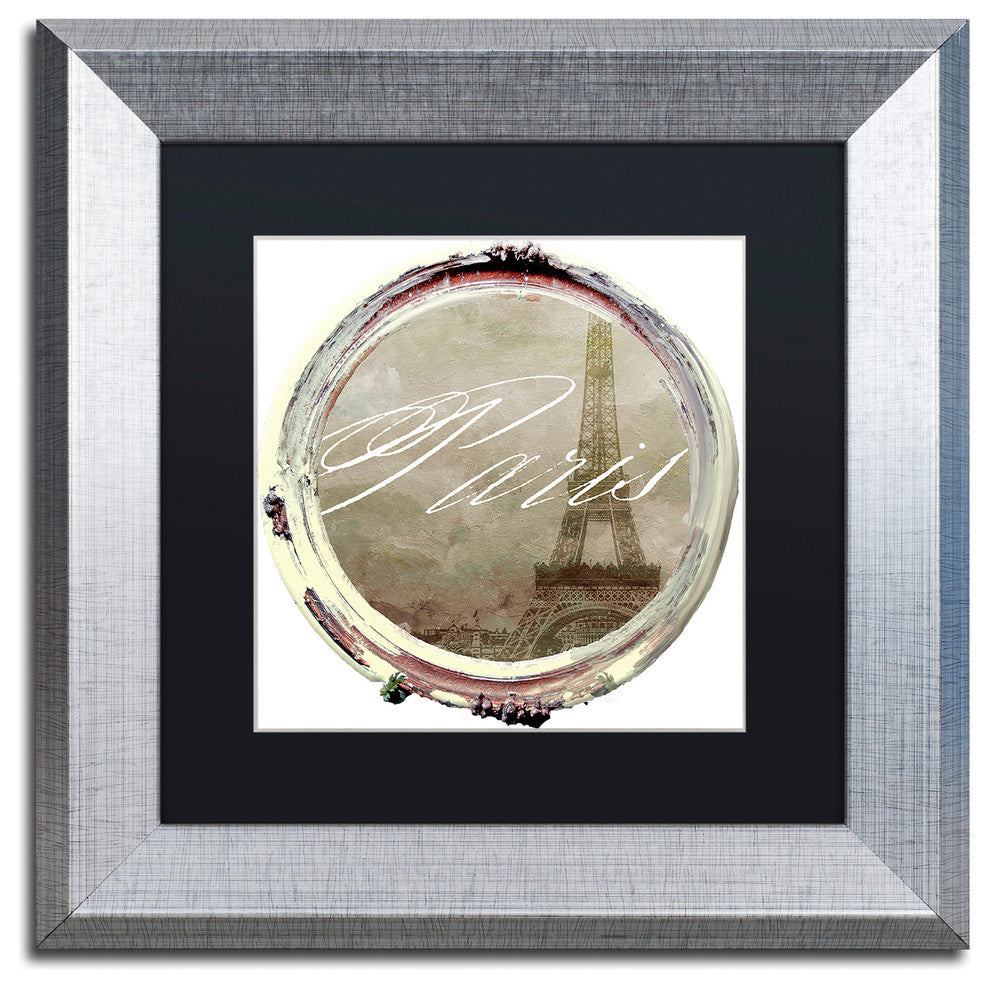 Color Bakery 'Paris in Frames 3', Silver Frame, Black Mat, 11x11