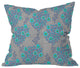 Holli Zollinger Boho Turquoise Floral Outdoor Throw Pillow, Medium