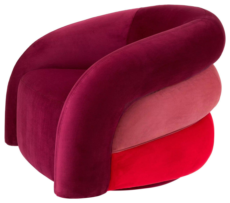 Curved Swivel Armchair | Eichholtz Novelle, Red