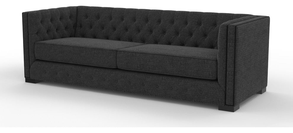 Nativa Interiors Mirel 94" Sofa, Charcoal, Deep Plush Depth
