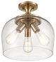 Ashford Collection 3-Light 13" Semi-Flush, Modern Gold