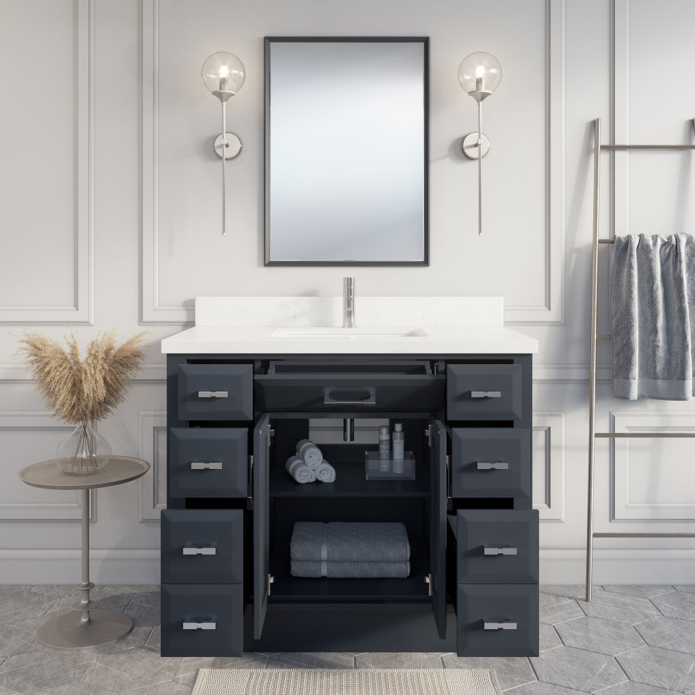 Calais 42" Bathroom Vanity, Pepper Gray