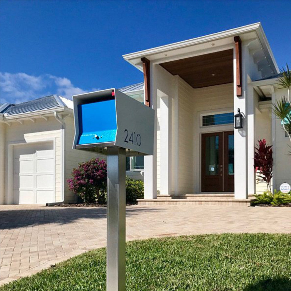 The RetroBox with Locking doors. Modern Pole Mounted Mailbox, Pole not included.