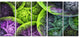Green Pink Colorful Clouds, Abstract Canvas Art Print, 60"x28", 5 Panels