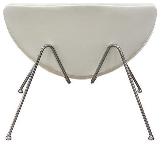Benzara BM192121 Modern Leatherette Upholstered Accent Chair , Set of 2, White