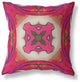 16" Hot Pink Geo Tribal Suede Throw Pillow