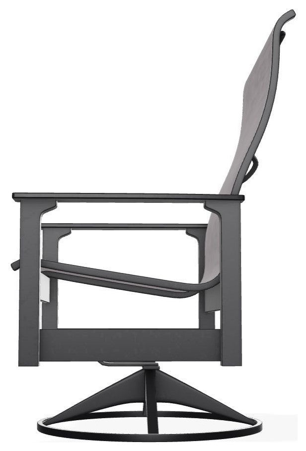 Leeward Sling Outdoor Swivel Rocker, Fossil/Black