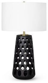 Kelvin Ceramic Table Lamp, Black, Black