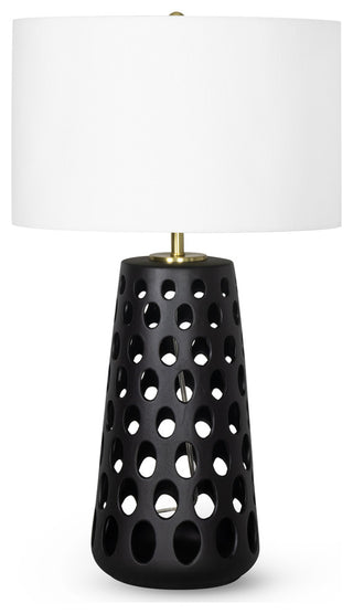 Kelvin Ceramic Table Lamp, Black, Black