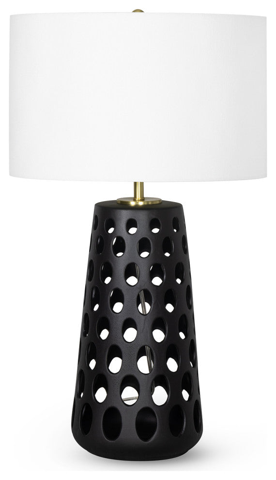 Kelvin Ceramic Table Lamp, Black, Black