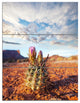 Large Cactus under Cloudy Sky, Floral Triptych Canvas Art Print, 28x36, 3 Panels