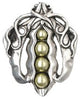 Pearly Peapod Knob Antique Brass, Brilliant Pewter