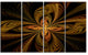 Colorful Fractal Flower Pattern, Abstract Canvas Print Art, 48"x28", 4 Panels