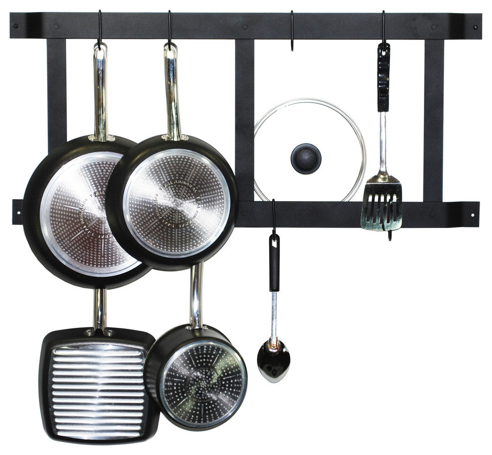 Rogar Ultimate Wall Mounted Pot Rack, Black
