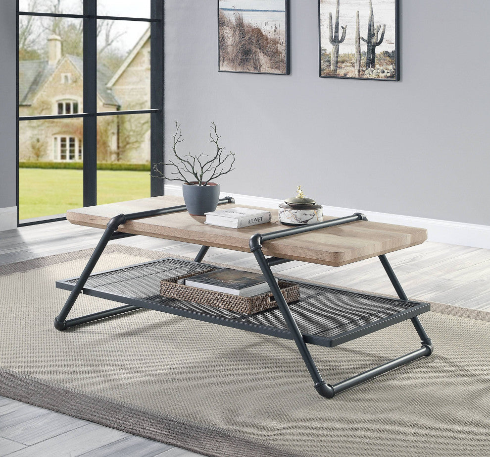 Brantley Coffee Table, Oak and Sandy Gray Finish