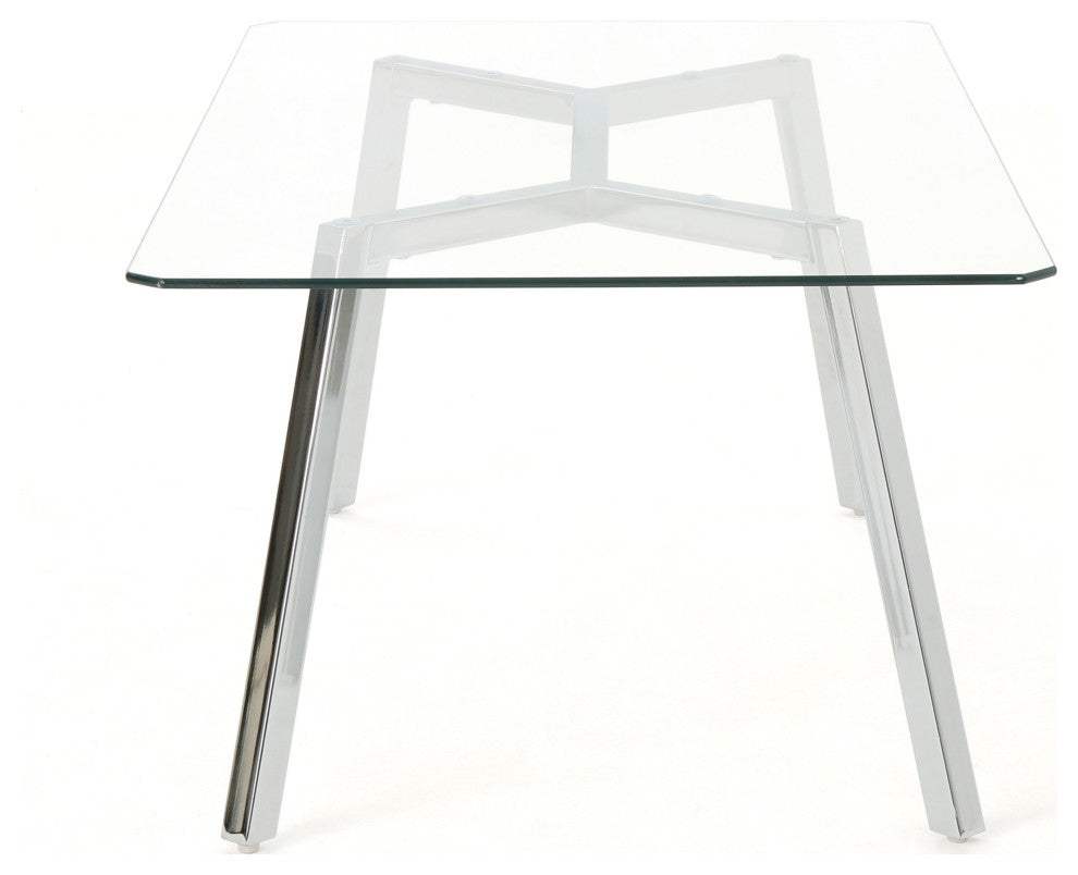 GDF Studio Verna Tempered Glass Dining Table