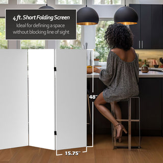 4' Tall Do It Yourself Canvas Room Divider, 4 Panel