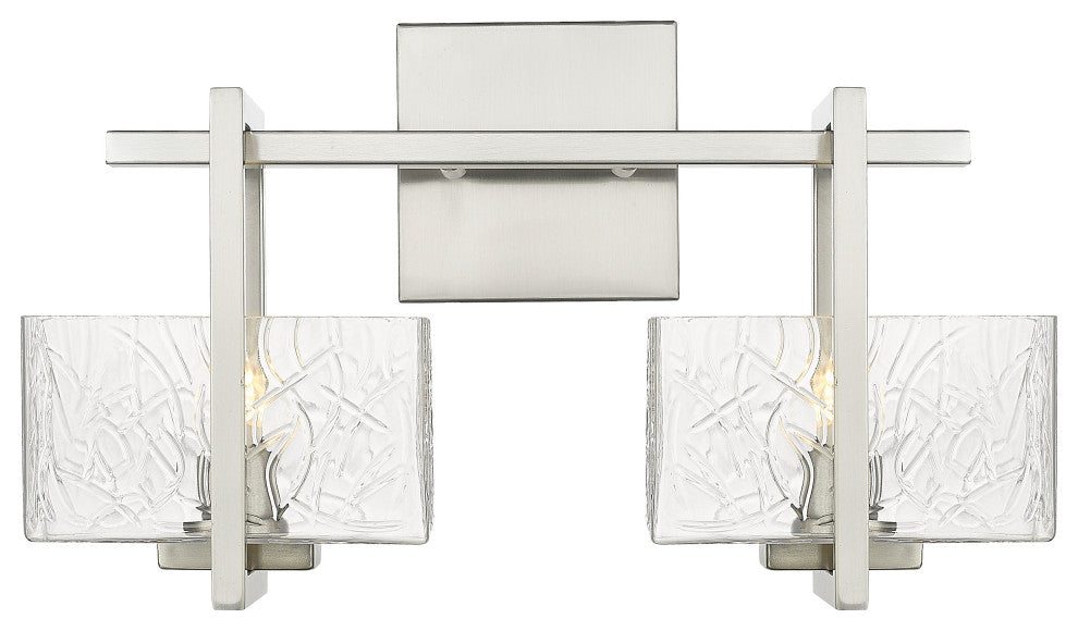 Innovations 312-2W-SN-CL 2-Light Bath Vanity Light, Satin Nickel