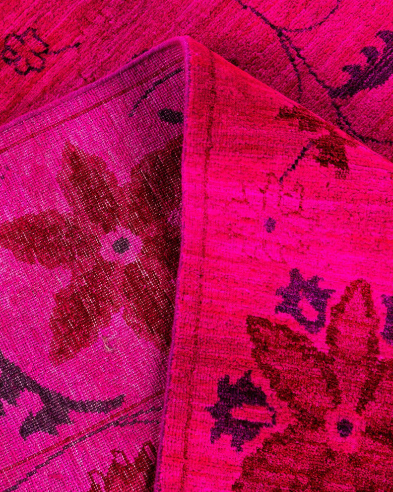 Overdyed, One-of-a-Kind Hand-Knotted Area Rug Pink, 9'1"x12'4"