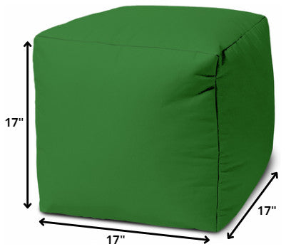 17  Cool Hunter Green Solid Color Indoor Outdoor Pouf Ottoman