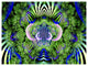 Green Magical Fairy Pattern, Floral Canvas Art Print, 40"x30"