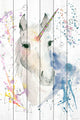 "Fantasy Unicorn" Painting Print on White Wood, 20x30