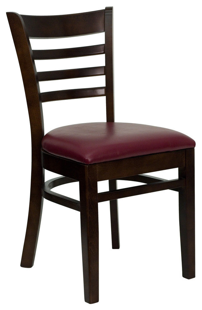 Flash Furniture Hercules Ladder Back Dining Chair with Burgundy Seat