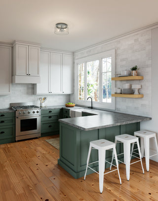 Hunter Hartland Collection 2-Light Cylinder Flush Mount, Matte Silver