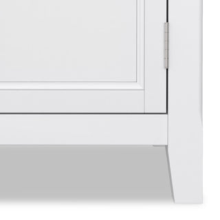 Close-up of door hinge area on white background