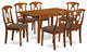 7 Pc Dinette Set - Table With Leaf And 6 Kitchen Chairs